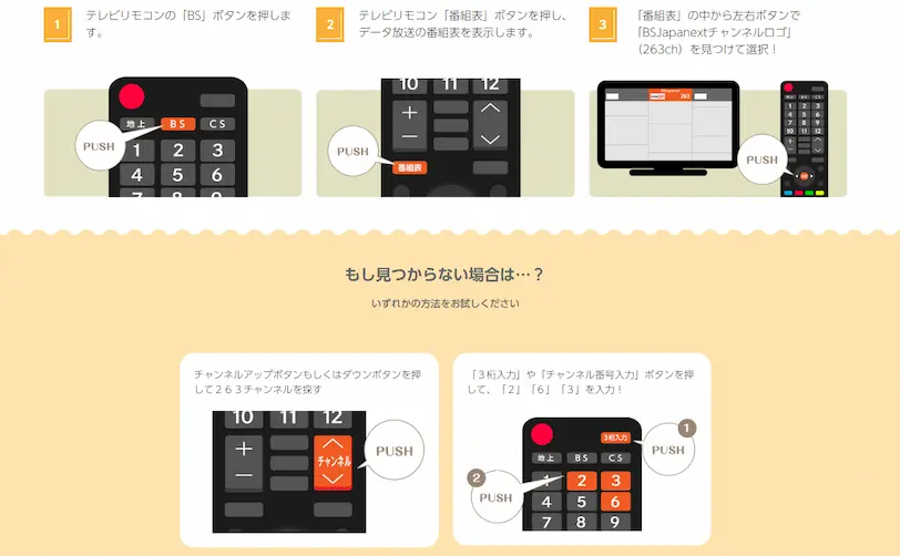 BSJapanextのチャンネル