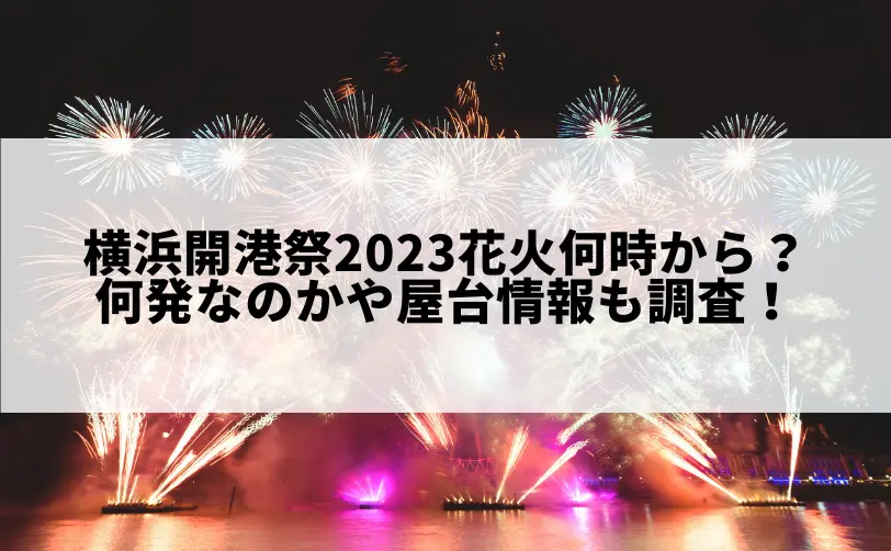 横浜開港祭 2023 花火 何発？