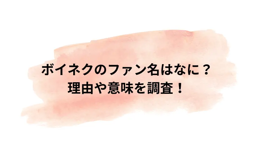 ボイネク ファン名