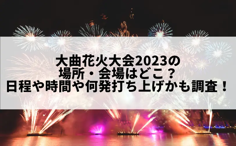 大曲花火大会 2023 場所