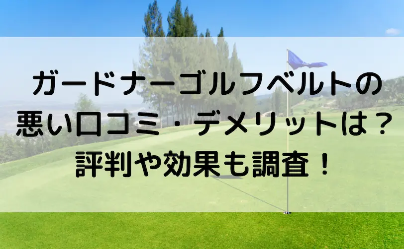 ガードナーゴルフベルト 悪い口コミ